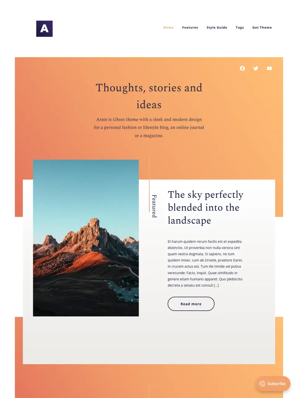 Arate theme preview