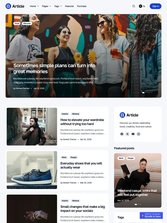 Article theme preview