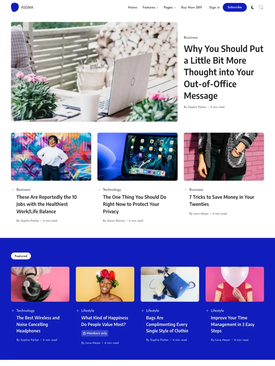 Asona theme preview