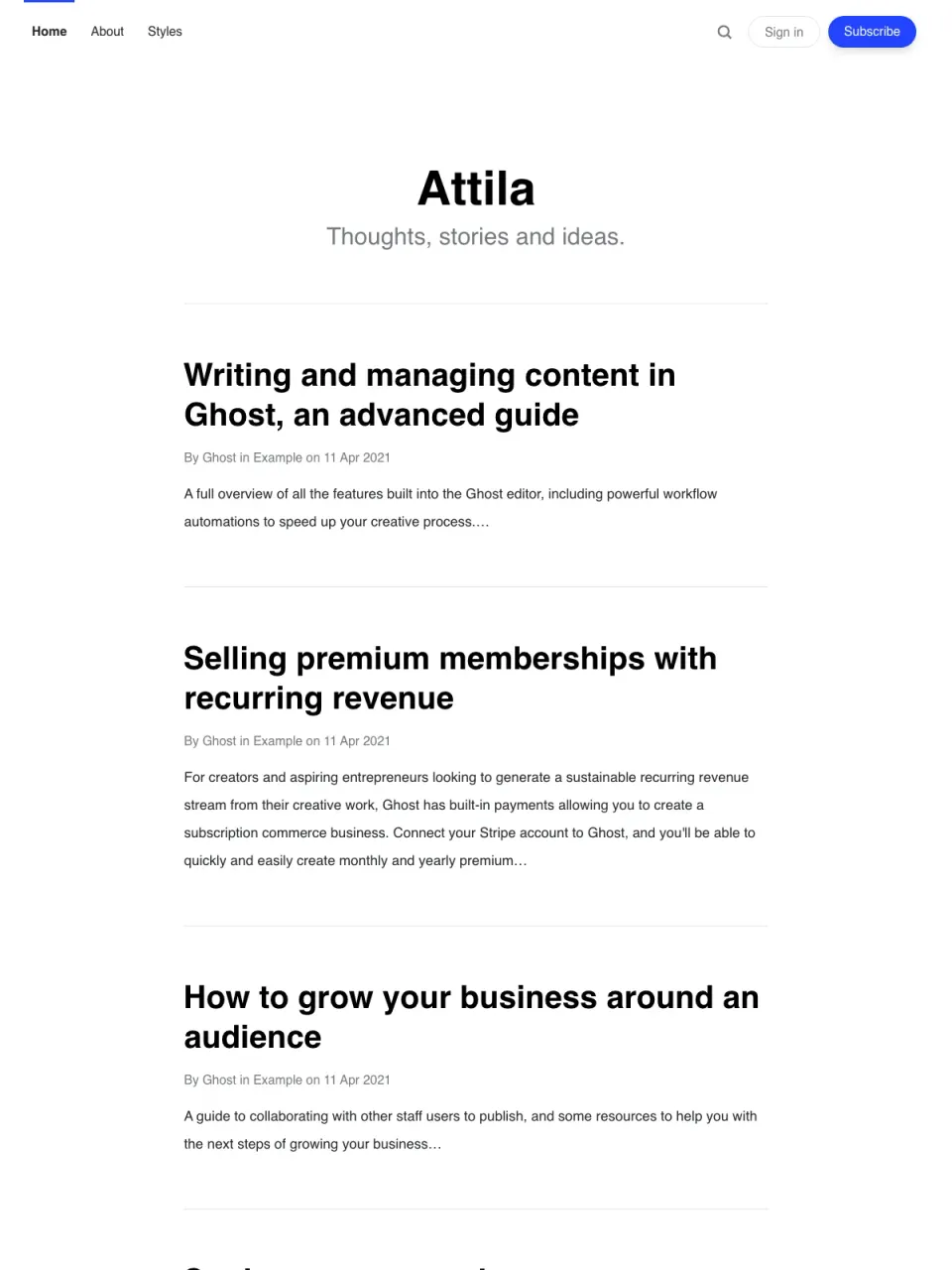 Attila theme preview