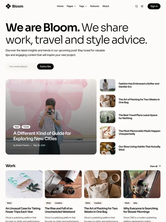 Bloom theme preview