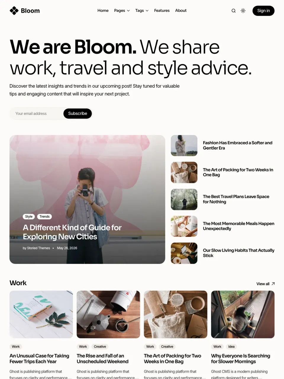 Bloom theme preview