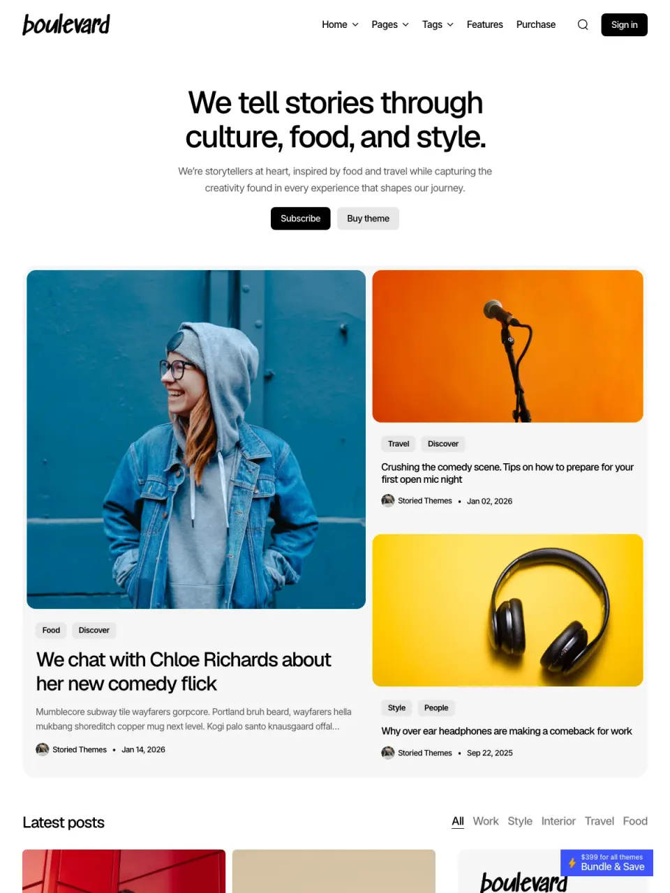 Boulevard theme preview