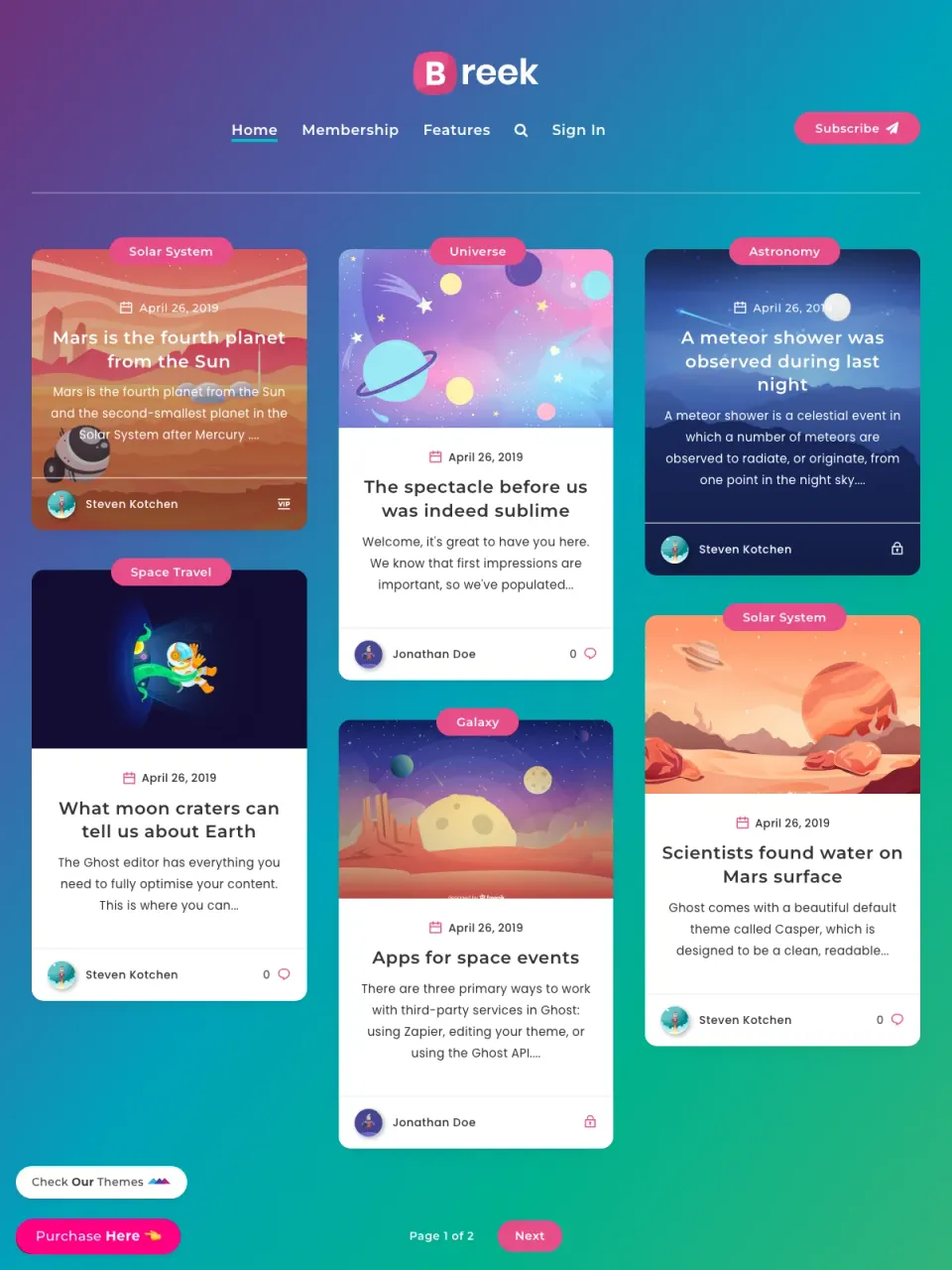 Breek theme preview