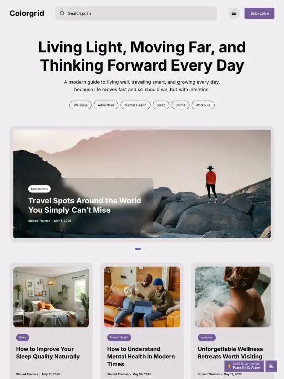Colorgrid theme preview
