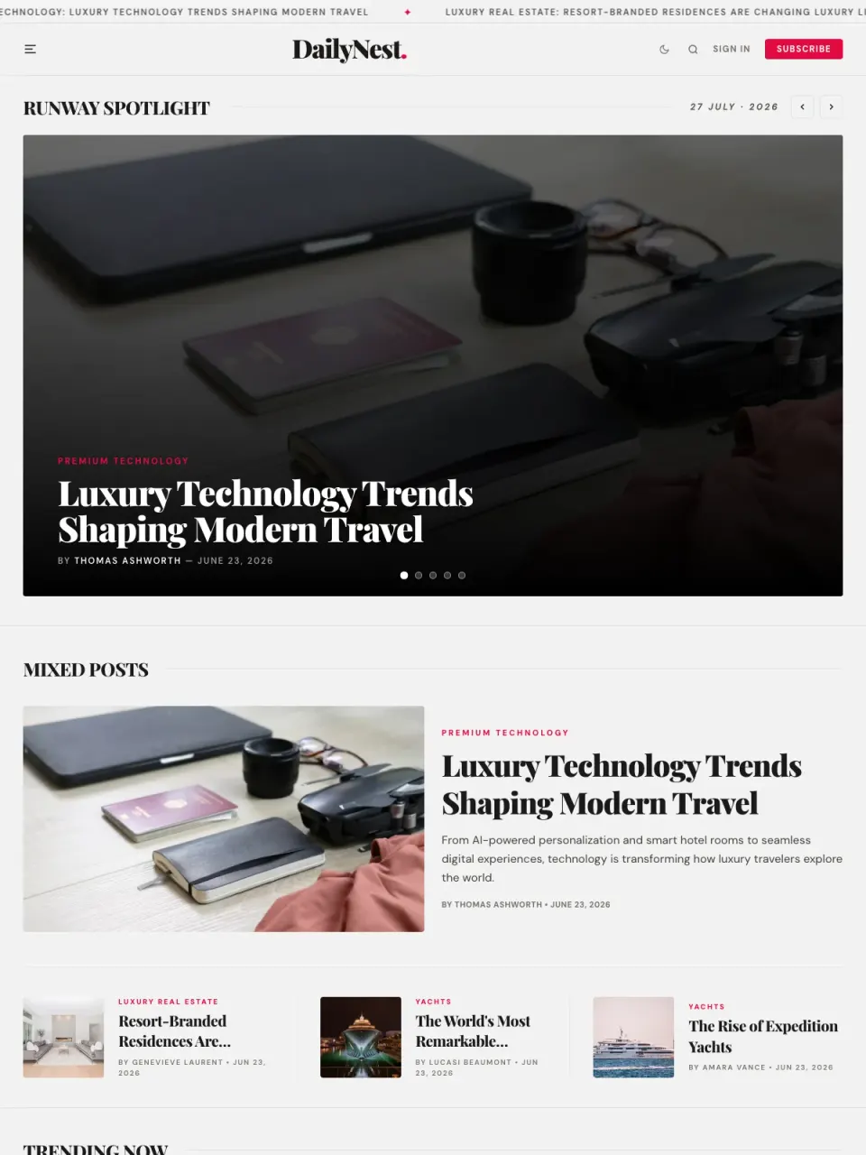 DailyNest theme preview