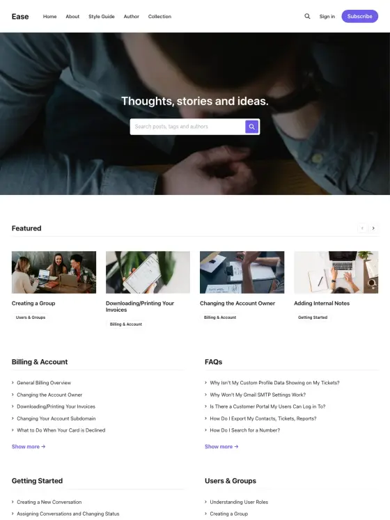 Ease theme preview