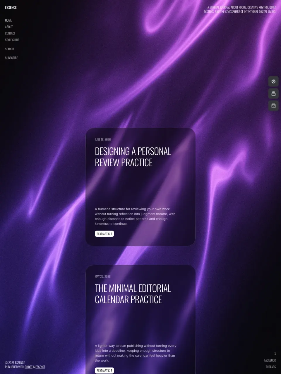 Essence theme preview