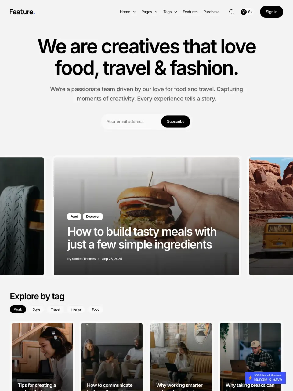 Feature theme preview