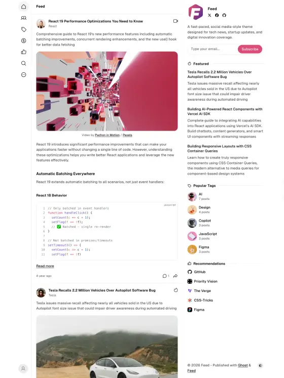 Feed theme preview