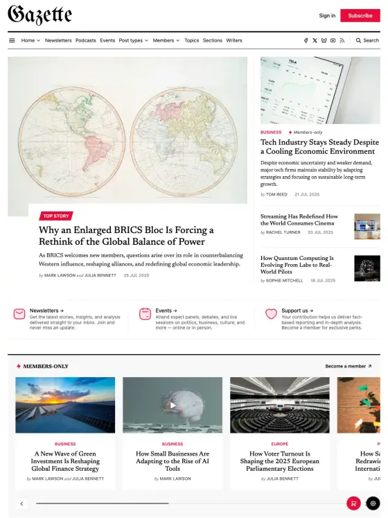 Gazet theme preview