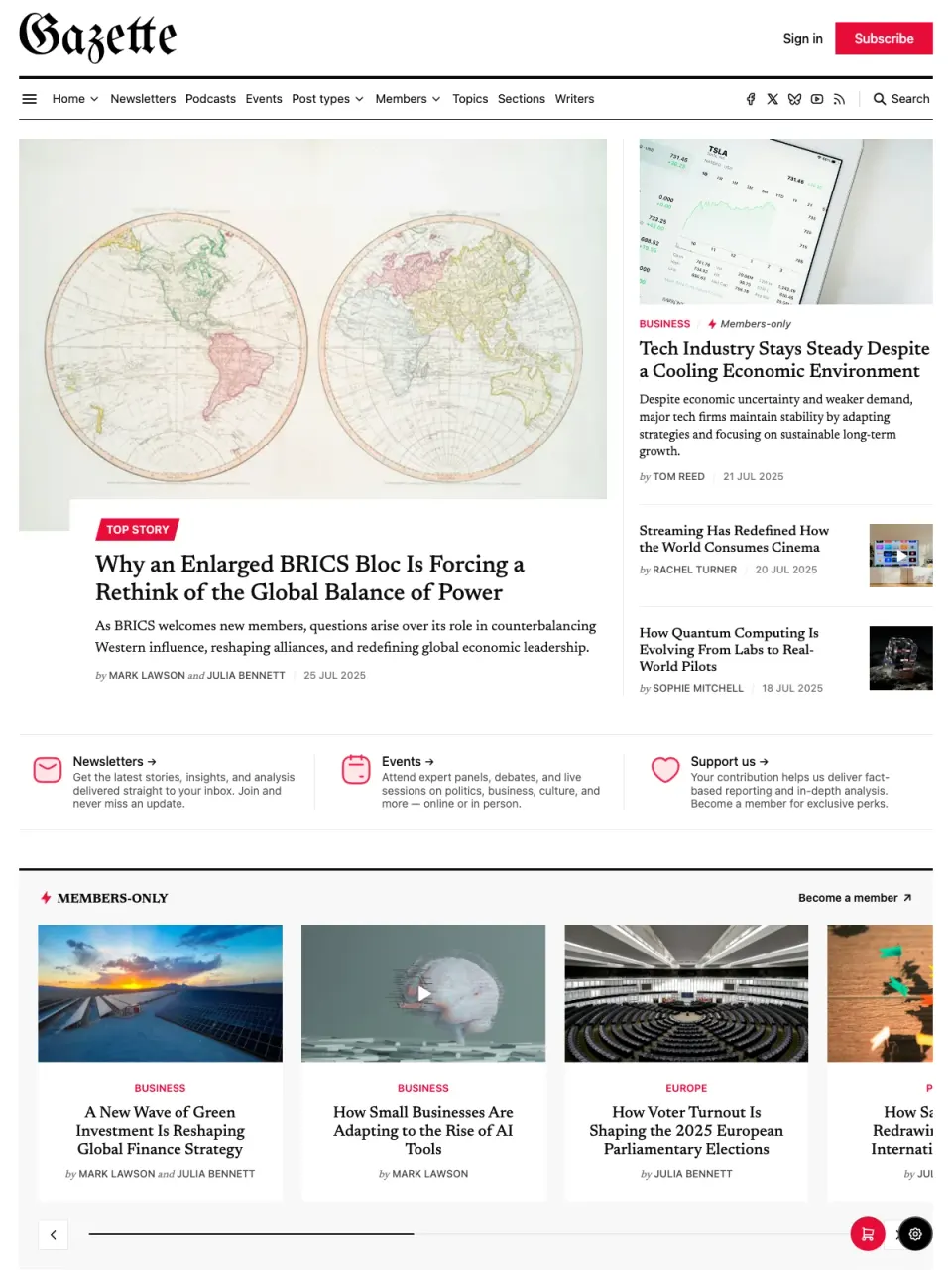 Gazet theme preview