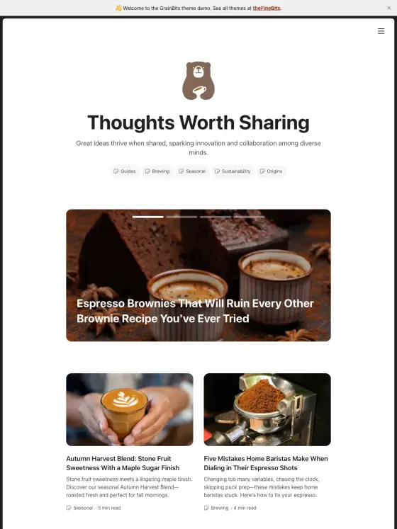 GrainBits theme preview
