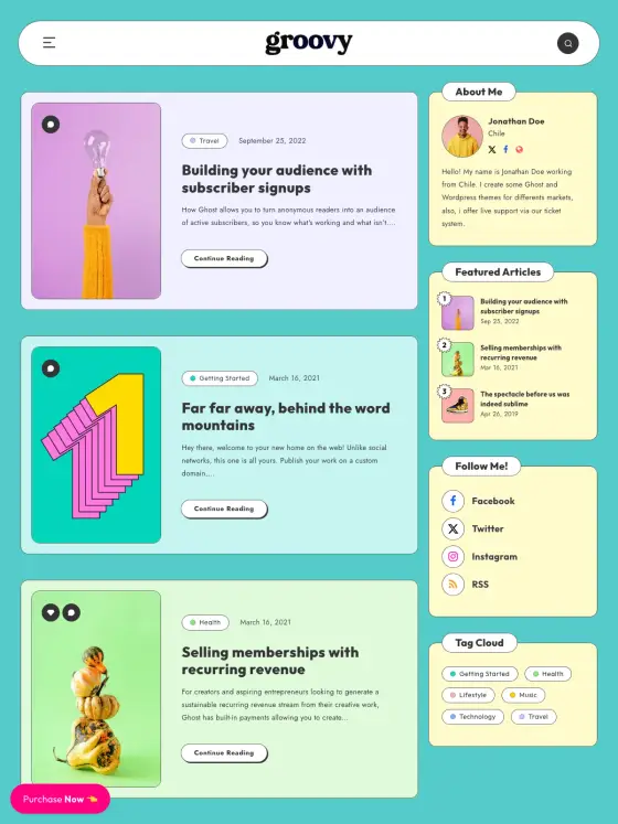 Groovy theme preview