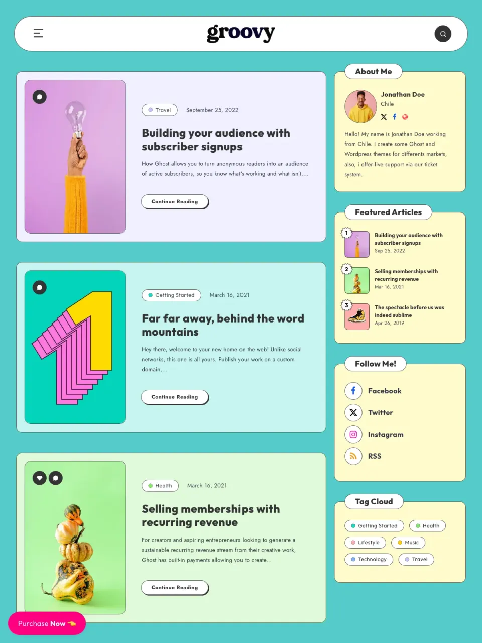Groovy theme preview