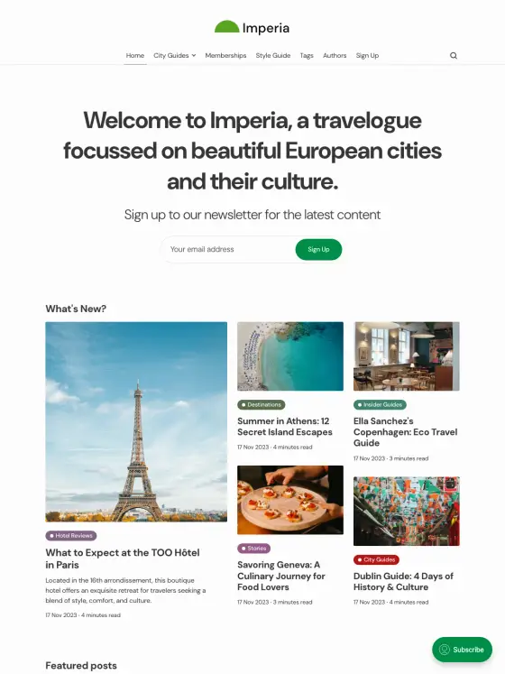 Imperia theme preview