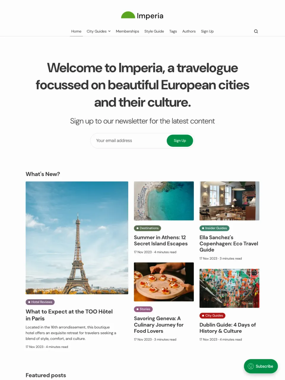Imperia theme preview