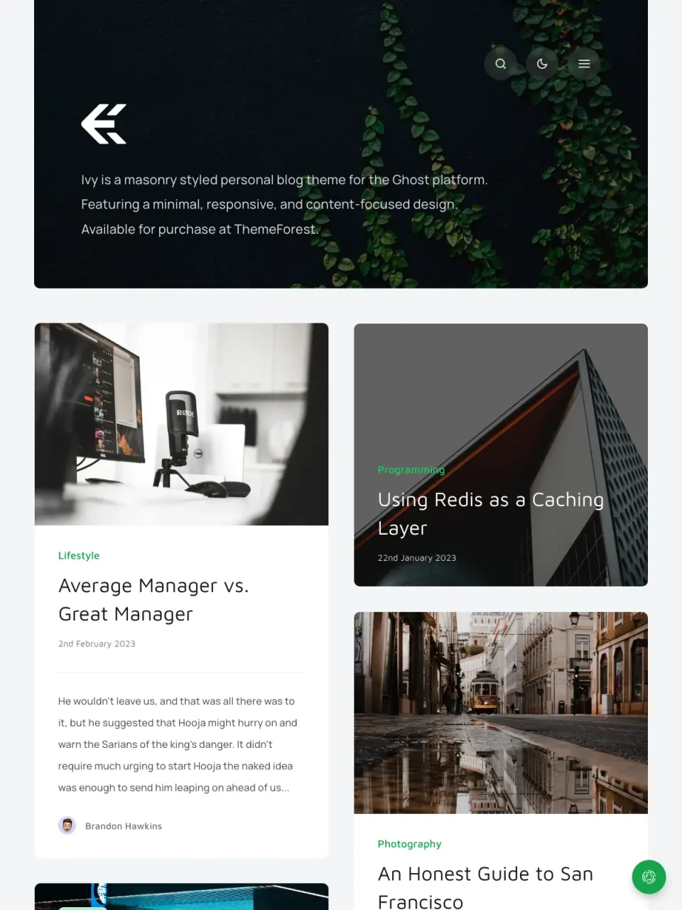 Ivy theme preview