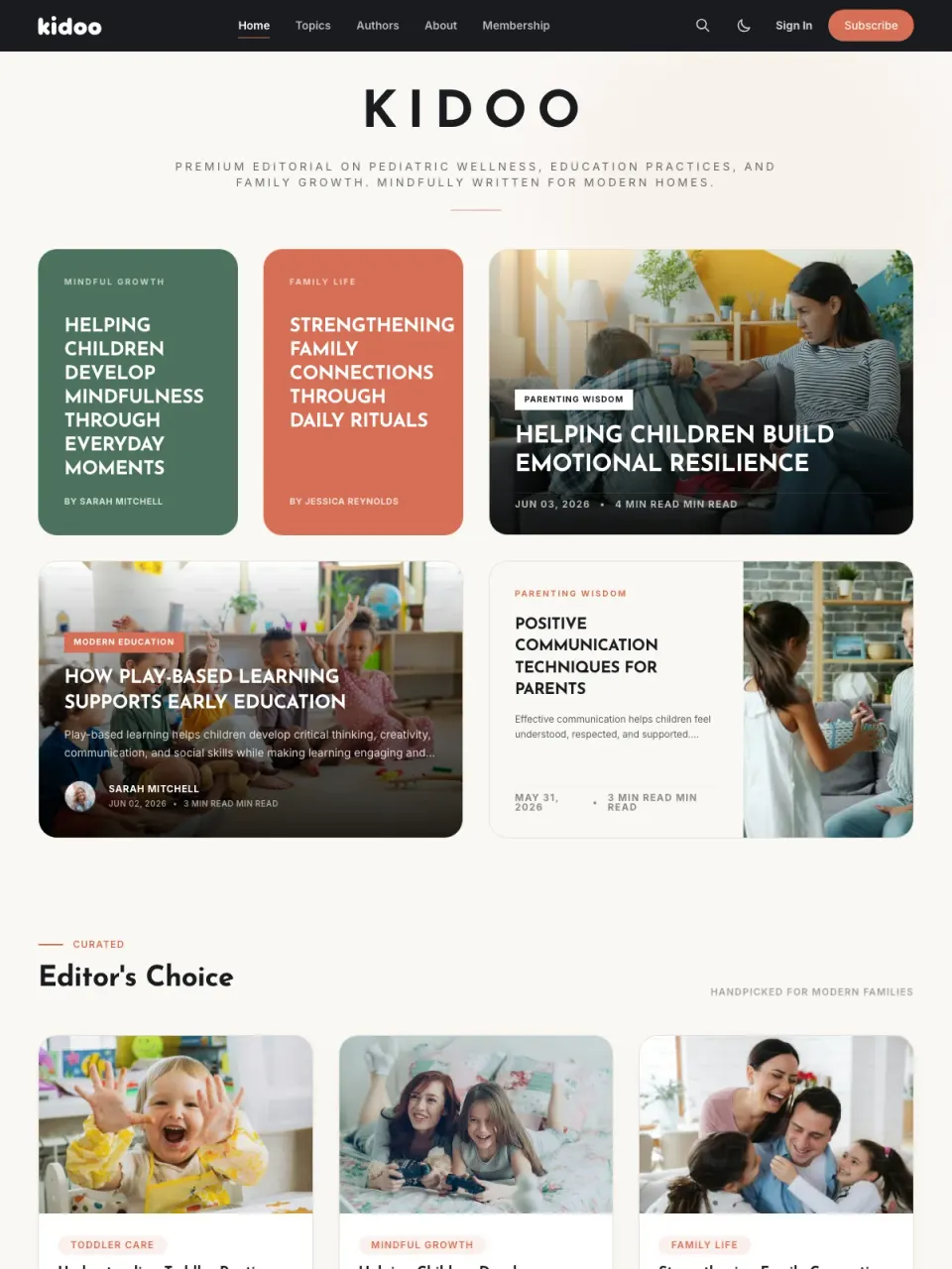 Kidoo theme preview