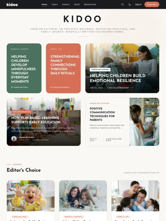 Kidoo theme preview