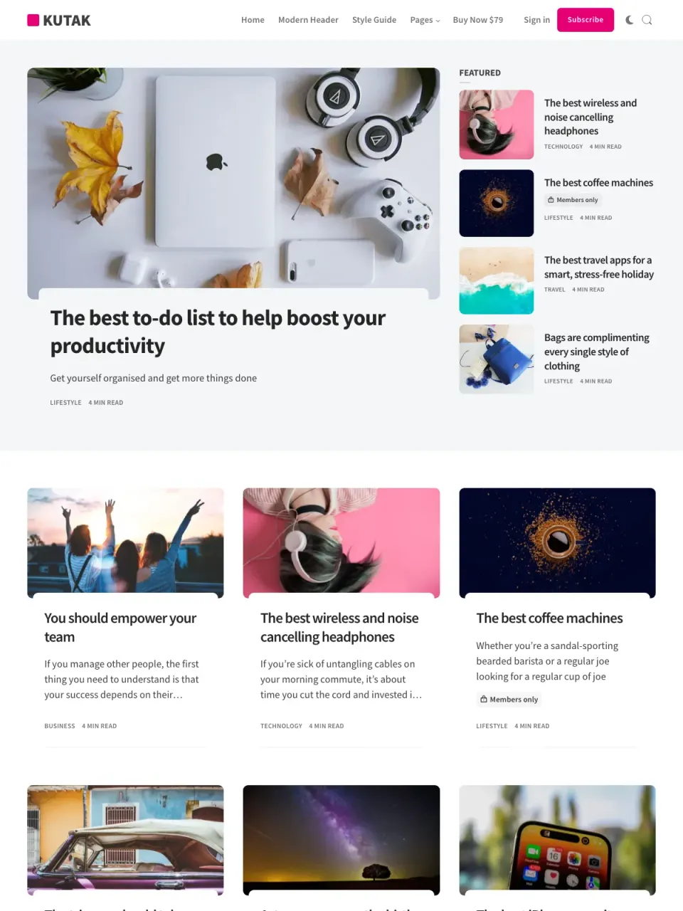 Kutak theme preview