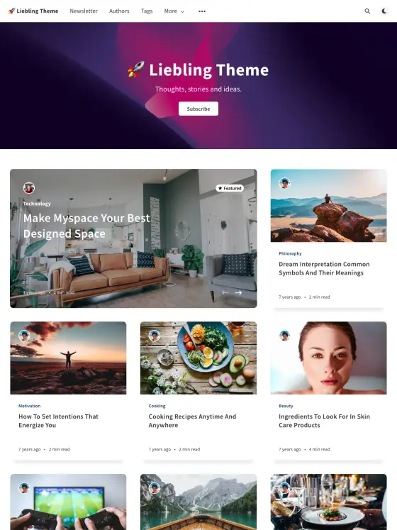Liebling theme preview