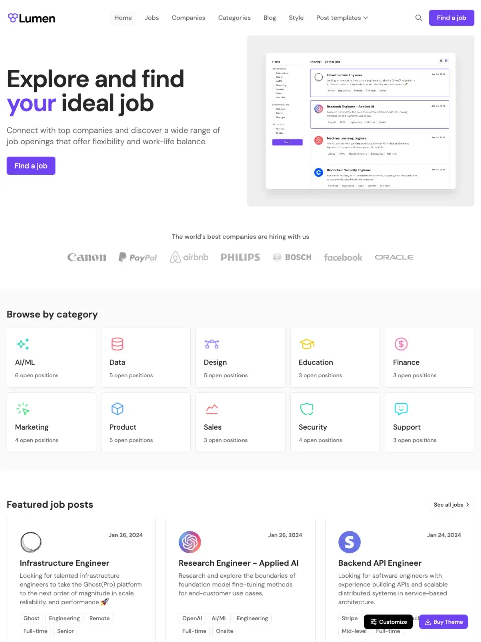 Lumen theme preview