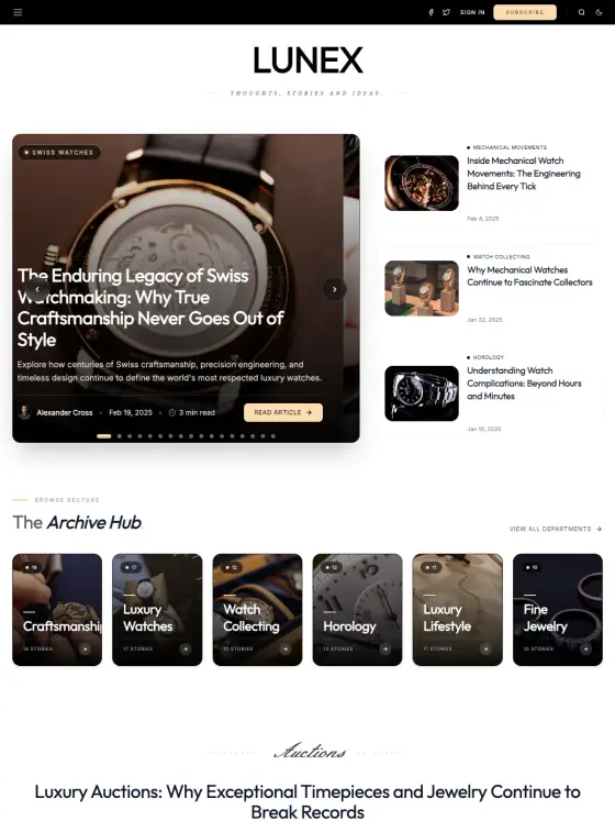 Lunex theme preview