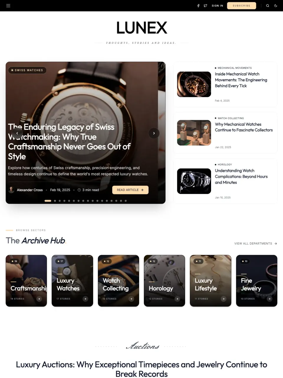 Lunex theme preview