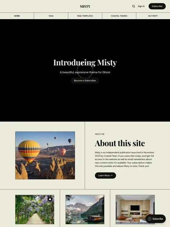 Misty theme preview