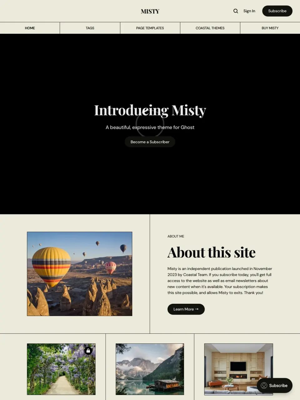Misty theme preview