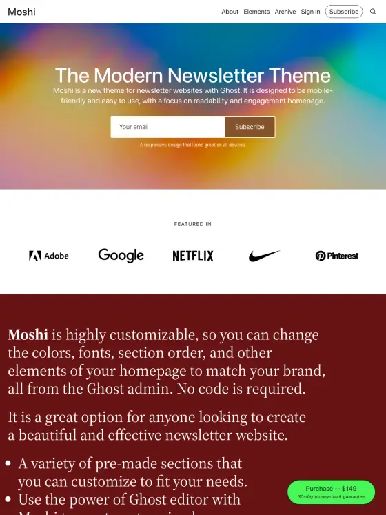 Moshi theme preview