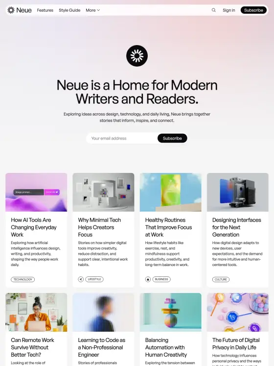 Neue theme preview