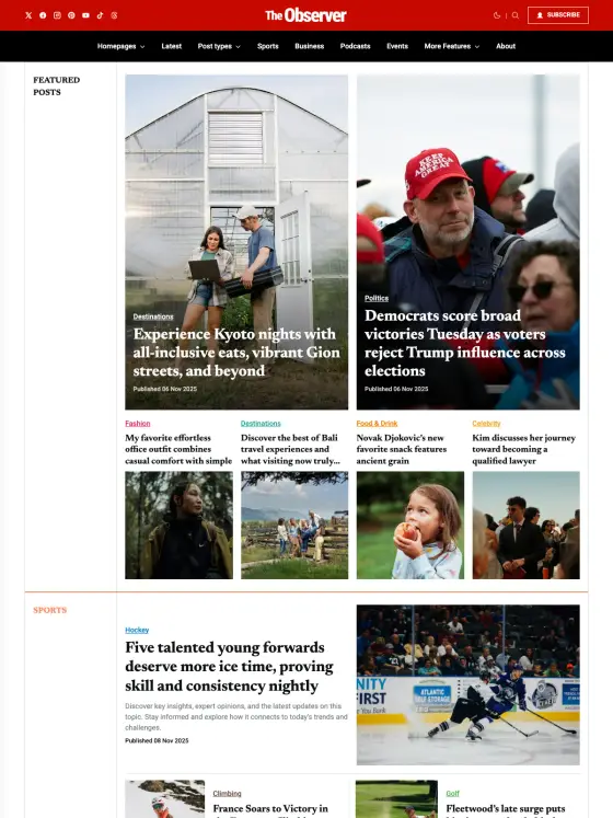 Observer theme preview