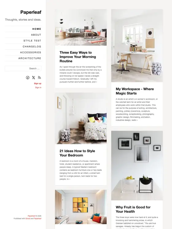 Paperleaf theme preview