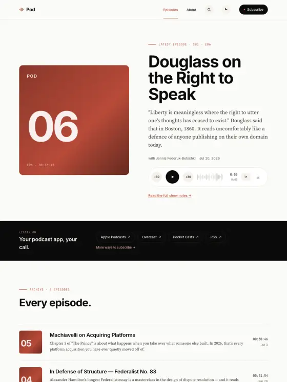 Pod theme preview