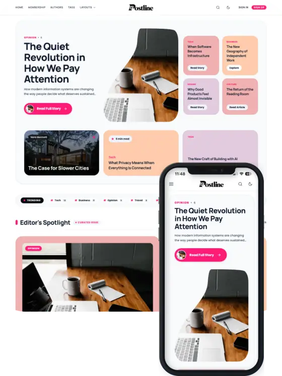Postline theme preview
