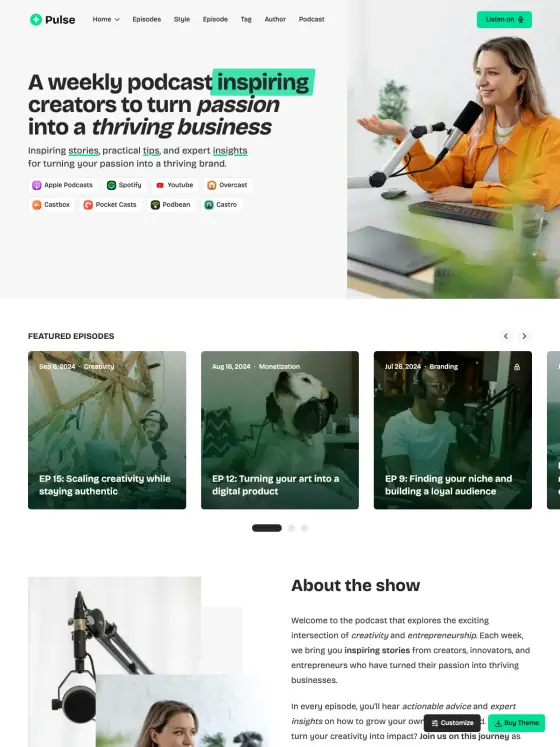 Pulse theme preview