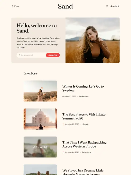 Sand theme preview