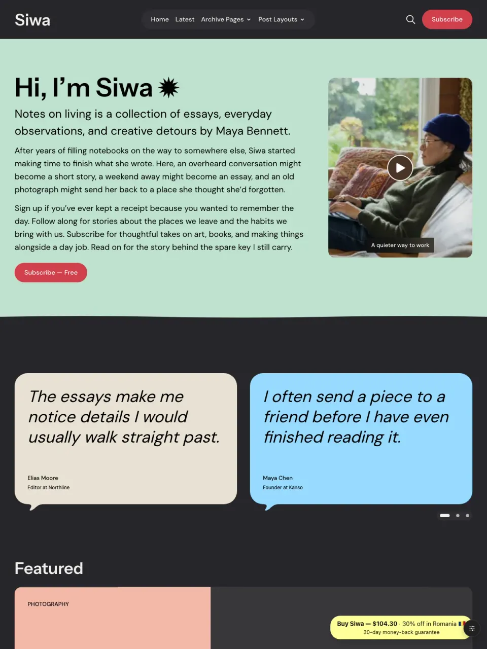 Siwa theme preview