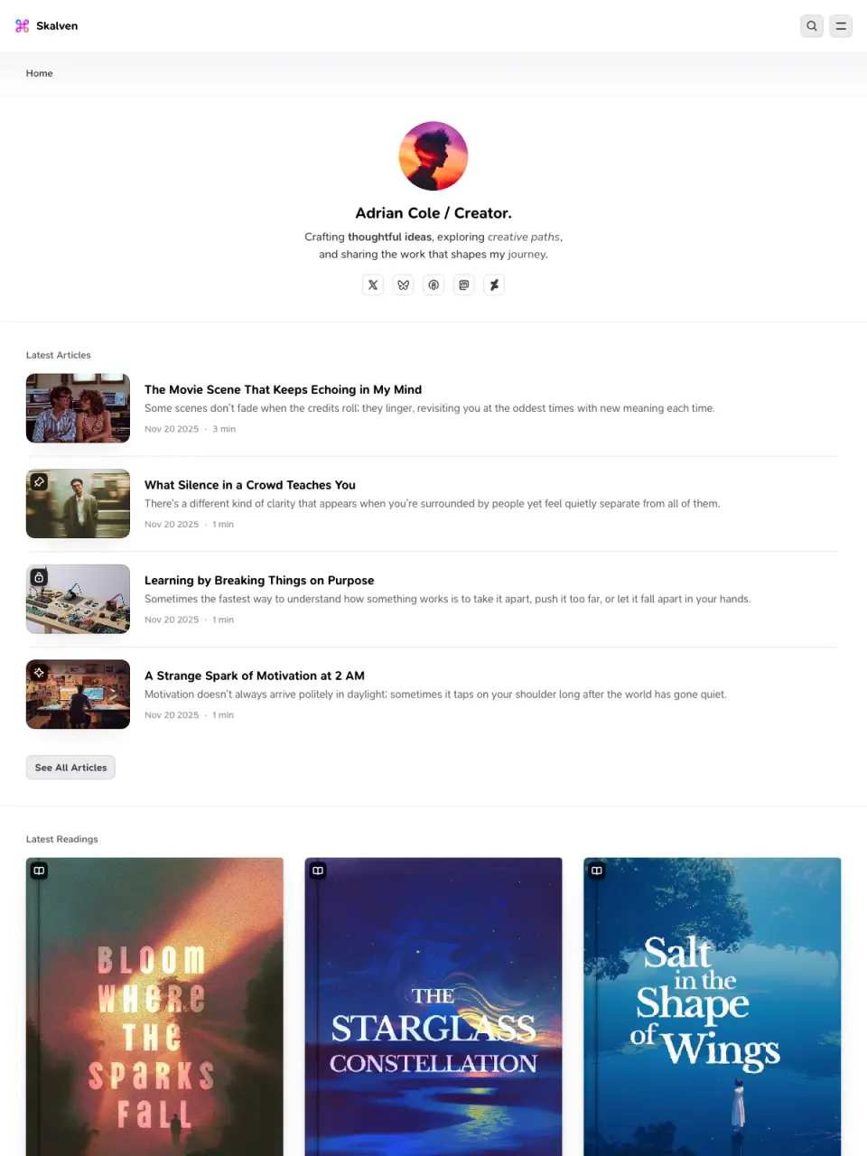 Skalven theme preview