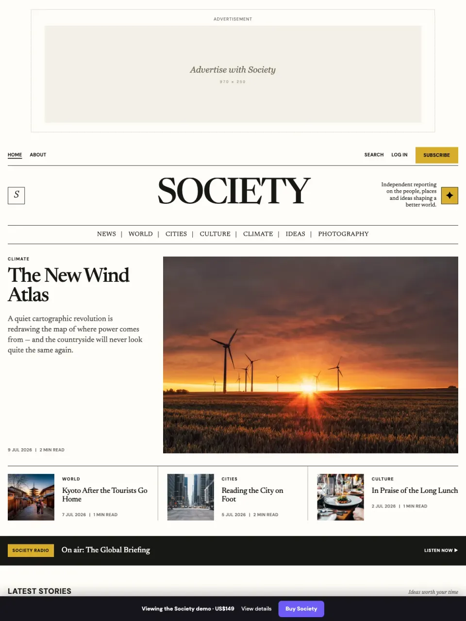 Society theme preview