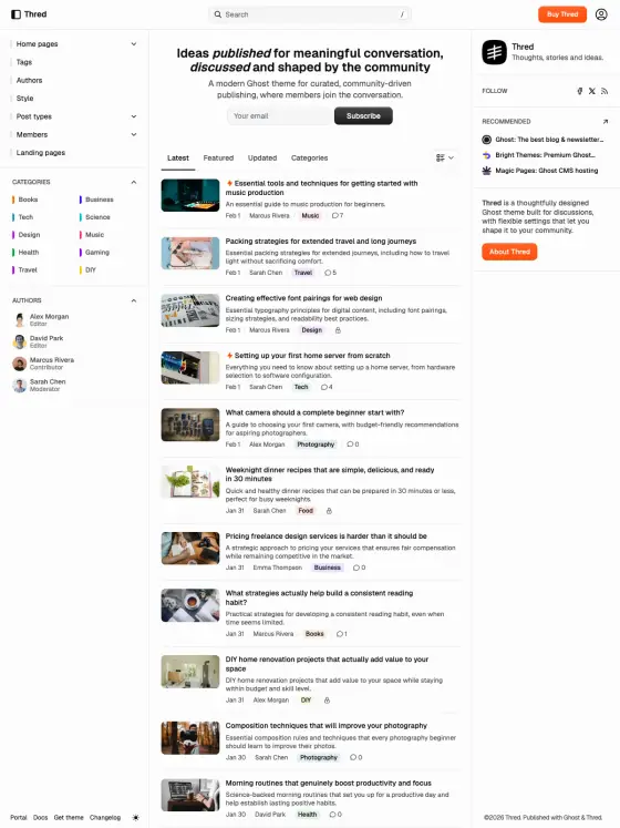 Thred theme preview