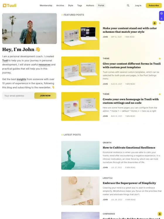 Tuuli theme preview